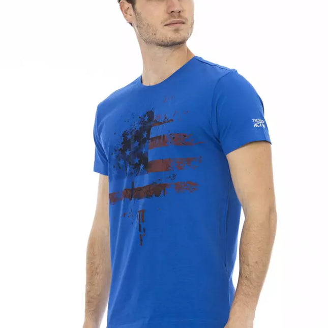 Trussardi Action Blue Cotton Men T-Shirt