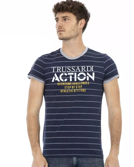 Trussardi Action Blue Cotton Men T-Shirt