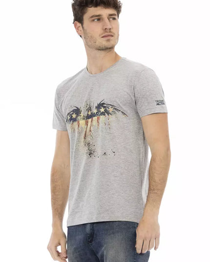 Trussardi Action Gray Cotton Men T-Shirt