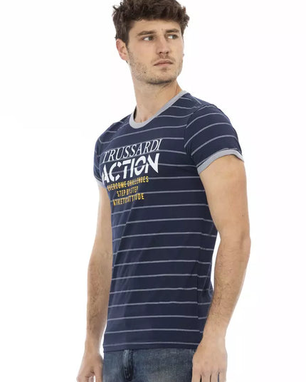 Trussardi Action Blue Cotton Men T-Shirt
