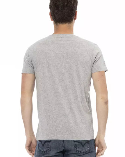 Trussardi Action Gray Cotton Men T-Shirt