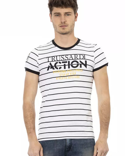 Trussardi Action White Cotton Men T-Shirt
