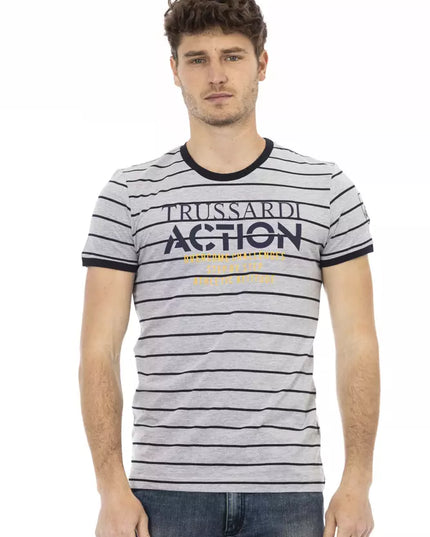 Trussardi Action Gray Cotton Men T-Shirt
