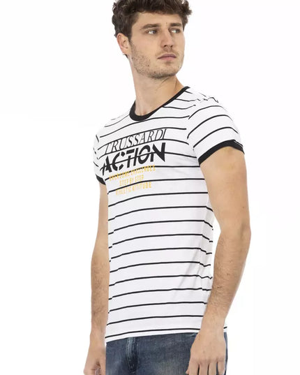 Trussardi Action White Cotton Men T-Shirt