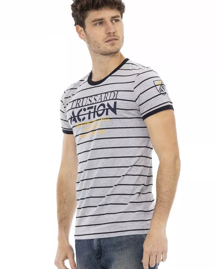 Trussardi Action Gray Cotton Men T-Shirt