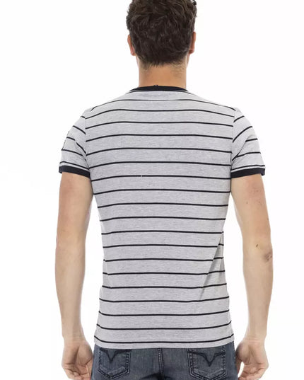 Trussardi Action Gray Cotton Men T-Shirt