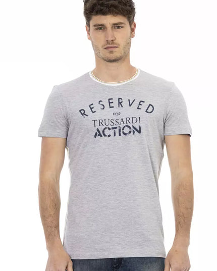 Trussardi Action Gray Cotton Men T-Shirt