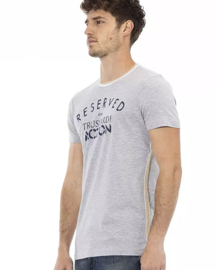Trussardi Action Gray Cotton Men T-Shirt