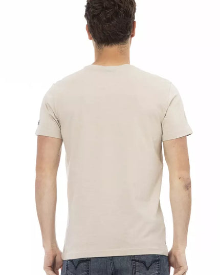 Trussardi Action Beige Cotton Men T-Shirt