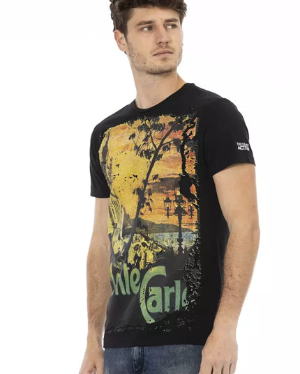 Trussardi Action Black Cotton Men T-Shirt