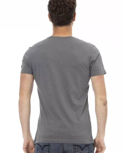 Trussardi Action Gray Cotton Men T-Shirt