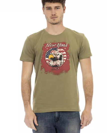 Trussardi Action Green Cotton Men T-Shirt
