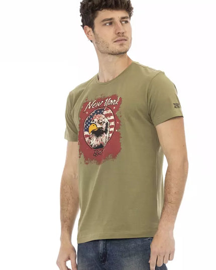 Trussardi Action Green Cotton Men T-Shirt
