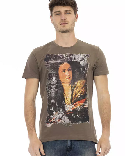 Trussardi Action Brown Cotton Men T-Shirt
