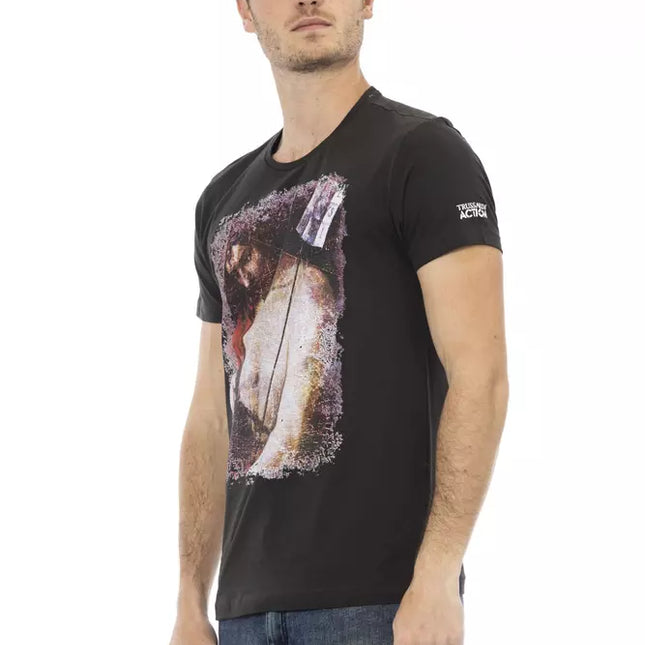 Trussardi Action Black Cotton Men's T-Shirt