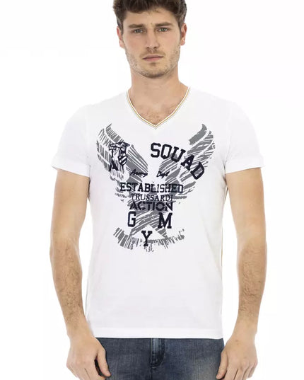 Trussardi Action White Cotton Men T-Shirt