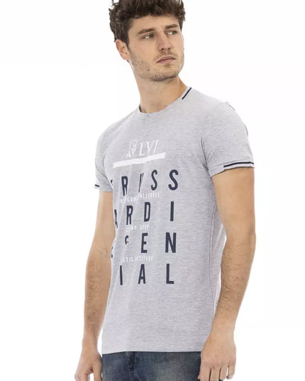 Trussardi Action Gray Cotton Men T-Shirt