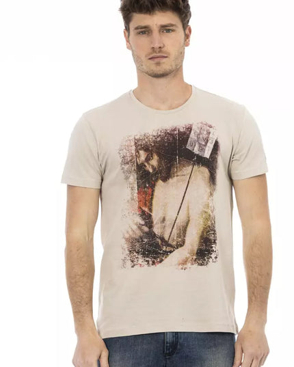 Trussardi Action Beige Cotton Men T-Shirt