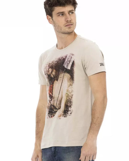 Trussardi Action Beige Cotton Men T-Shirt