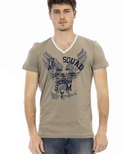 Trussardi Action Green Cotton Men T-Shirt