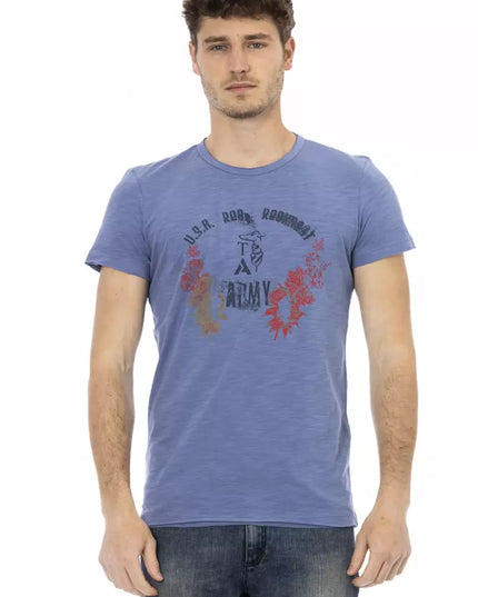 Trussardi Action Blue Cotton Men T-Shirt