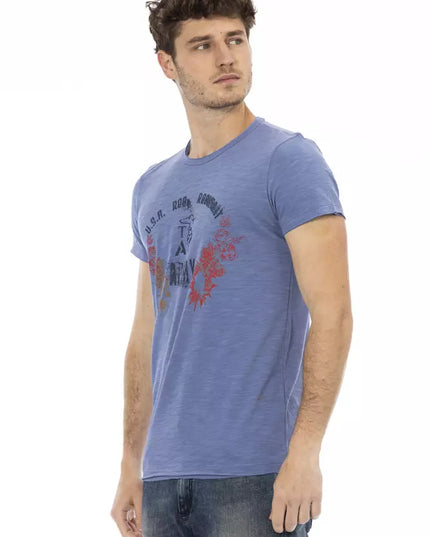 Trussardi Action Blue Cotton Men T-Shirt