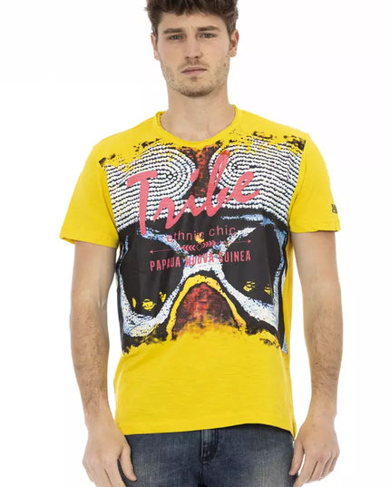 Trussardi Action Yellow Cotton Men T-Shirt