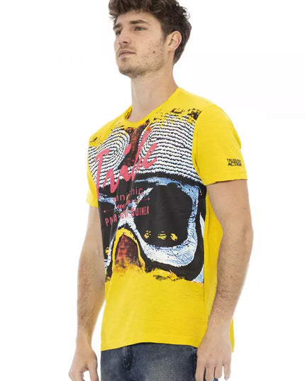 Trussardi Action Yellow Cotton Men T-Shirt
