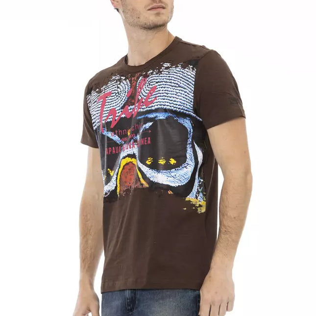 Trussardi Action Brown Cotton Men T-Shirt