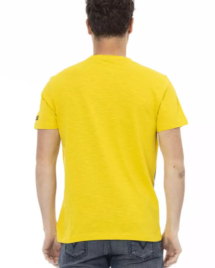 Trussardi Action Yellow Cotton Men T-Shirt