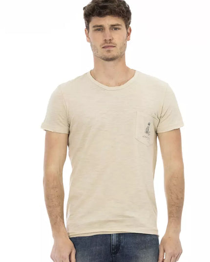 Trussardi Action Beige Cotton Men T-Shirt