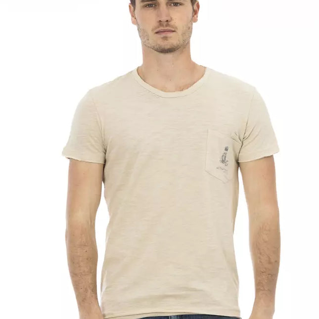 Trussardi Action Beige Cotton Men T-Shirt