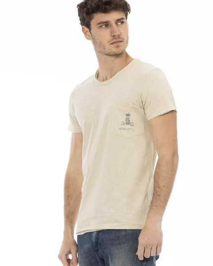 Trussardi Action Beige Cotton Men T-Shirt