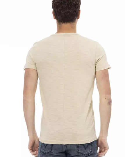 Trussardi Action Beige Cotton Men T-Shirt