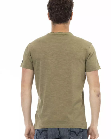 Trussardi Action Green Cotton Men T-Shirt