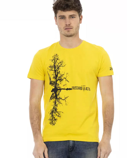 Trussardi Action Yellow Cotton Men T-Shirt