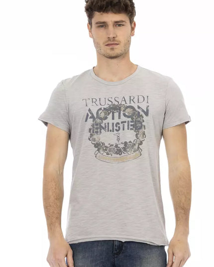 Trussardi Action Gray Cotton Men T-Shirt