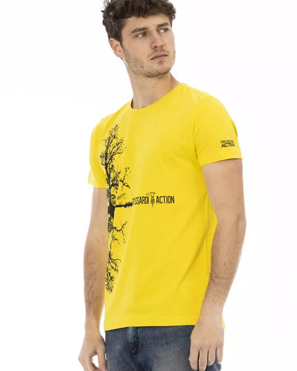 Trussardi Action Yellow Cotton Men T-Shirt