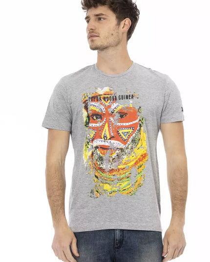 Trussardi Action Gray Cotton Men T-Shirt