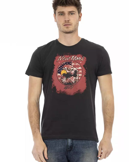 Trussardi Action Black Cotton Men T-Shirt