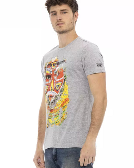 Trussardi Action Gray Cotton Men T-Shirt
