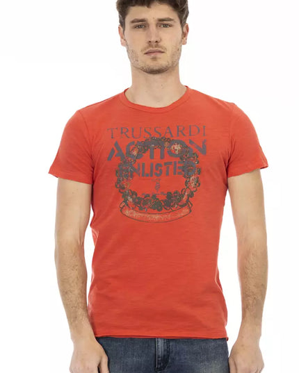 Trussardi Action Red Cotton Men T-Shirt