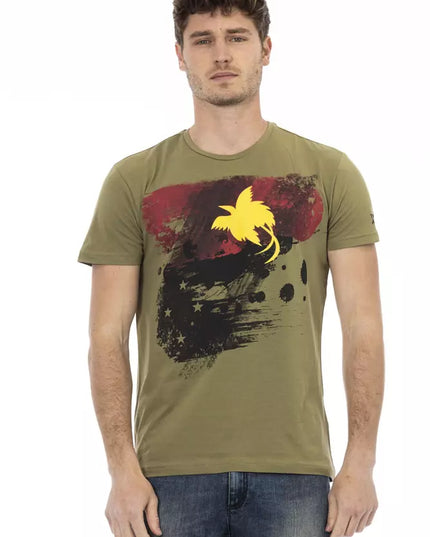 Trussardi Action Green Cotton Men T-Shirt