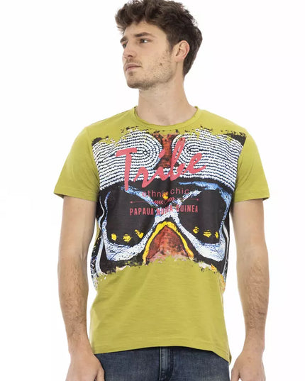 Trussardi Action Green Cotton Men T-Shirt