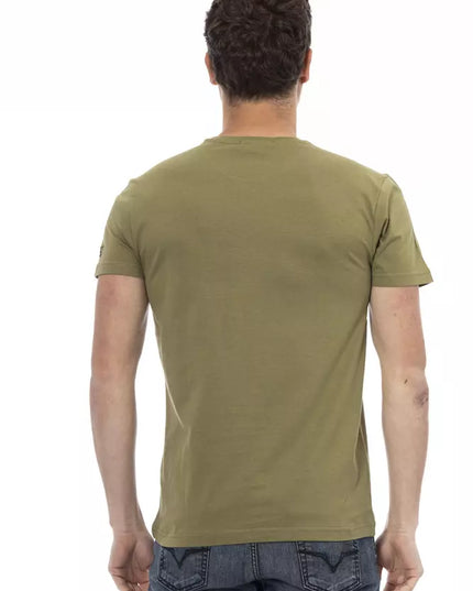 Trussardi Action Green Cotton Men T-Shirt