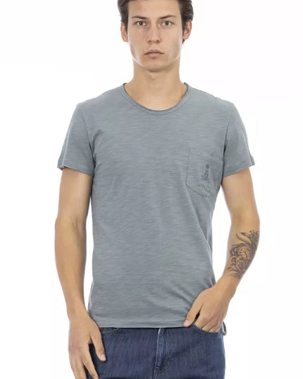 Trussardi Action Gray Cotton Men T-Shirt