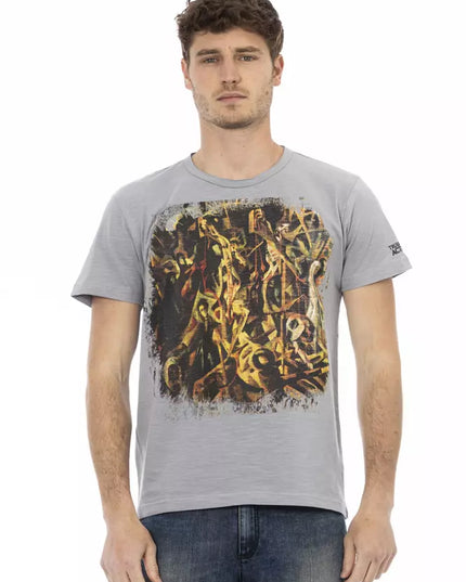 Trussardi Action Gray Cotton Men T-Shirt