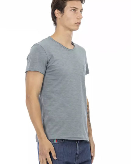 Trussardi Action Gray Cotton Men T-Shirt