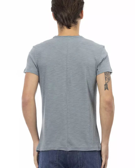 Trussardi Action Gray Cotton Men T-Shirt