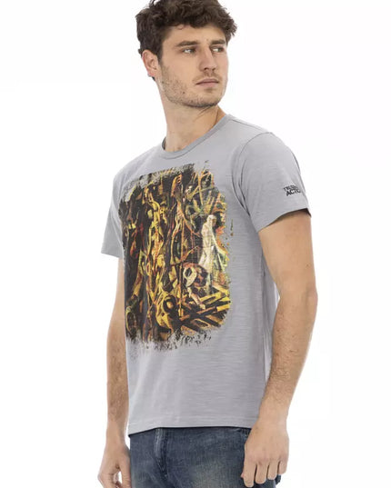 Trussardi Action Gray Cotton Men T-Shirt